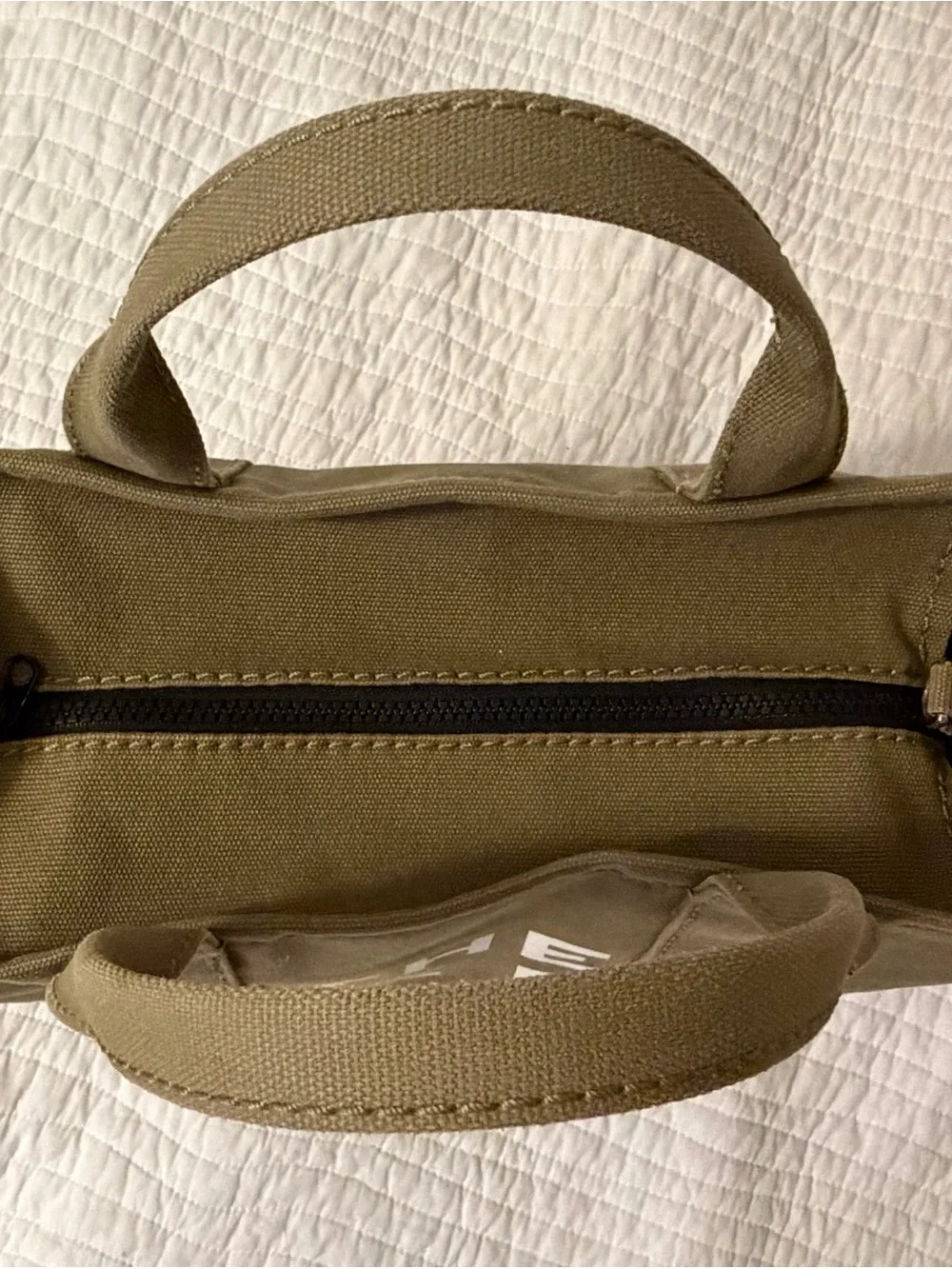 Marc Jacobs Medium Tan Canvas 'The Tote Bag' with White Logo